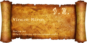 Vincze Miron névjegykártya